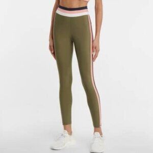 The Upside Papillon High-Rise Striped Leggings Olive Green Women's 10 EUC